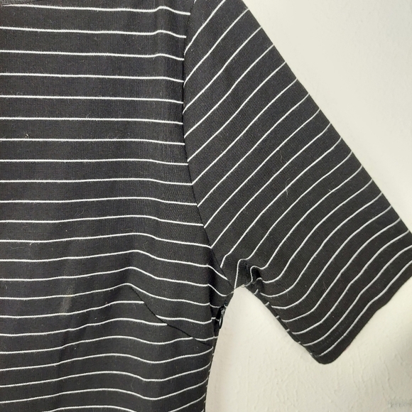 Lulus Women's T Shirt Dress Size LRG  Black White Striped Short Sleeve Boat Neck - Picture 5 of 5